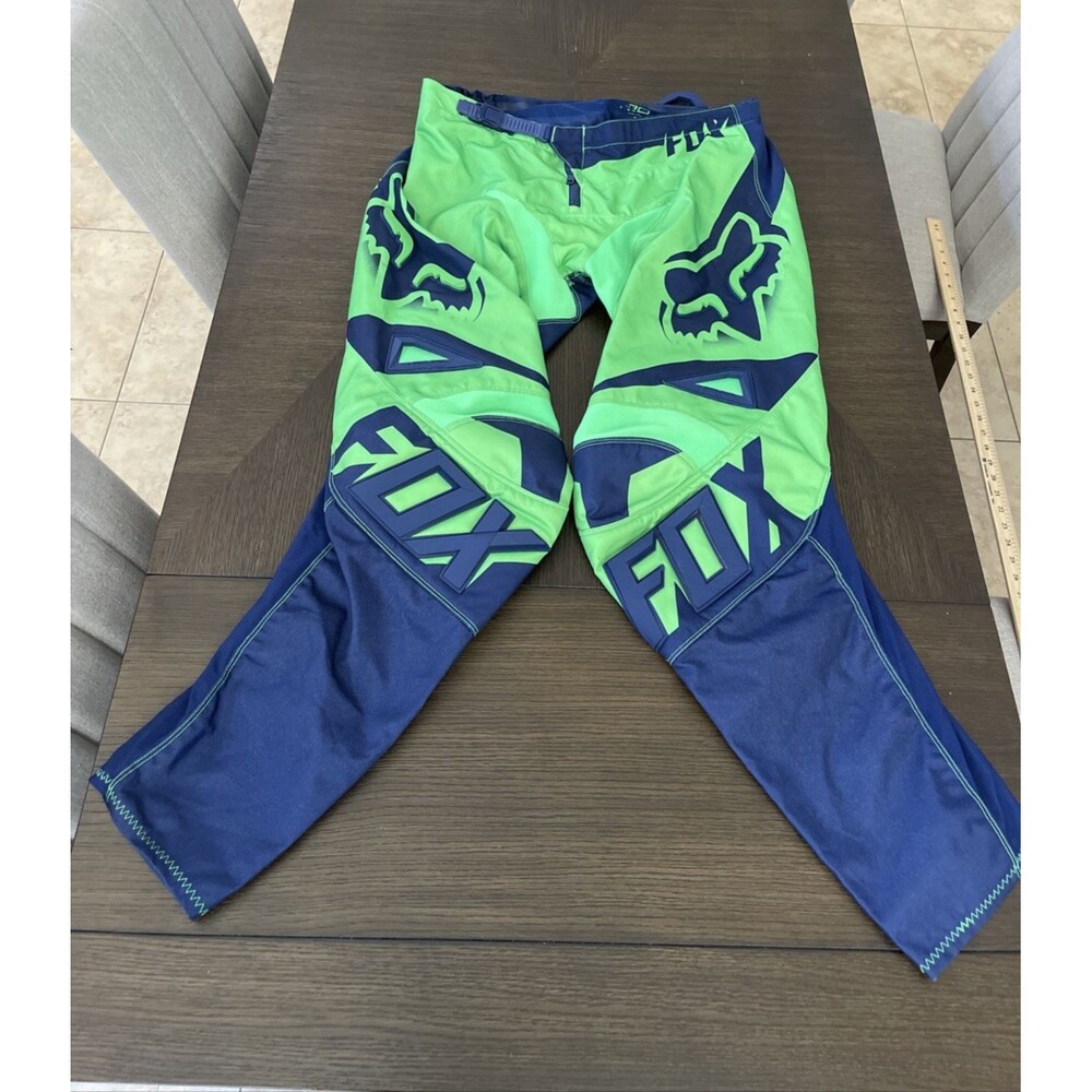 Fox 180 Racing Pants Navy Neon Green Size 38 Mens Style 14262